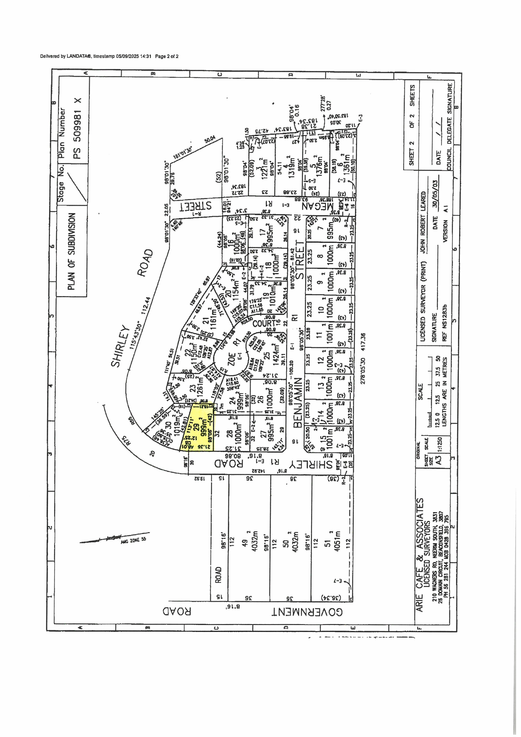 Plan of Subdivision